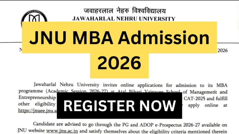 JNU MBA Admission 2026